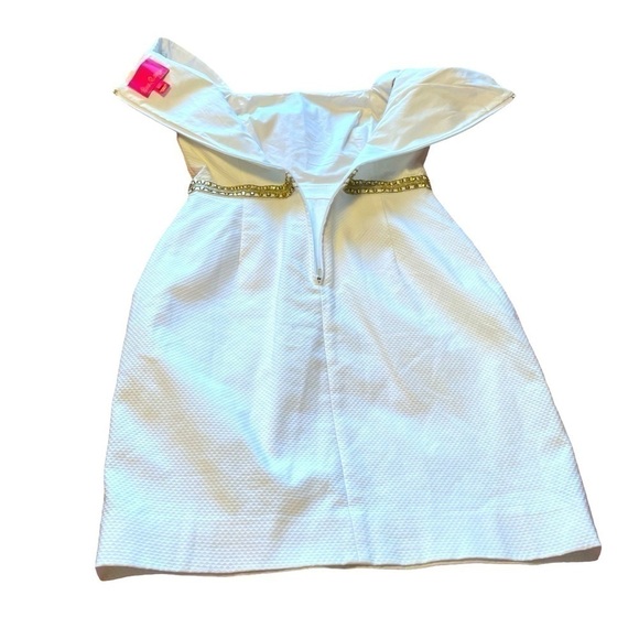 Lilly Pulitzer Dana Stretch White Shift Dress, Size2 Embroidery/Sequins - Picture 13 of 13